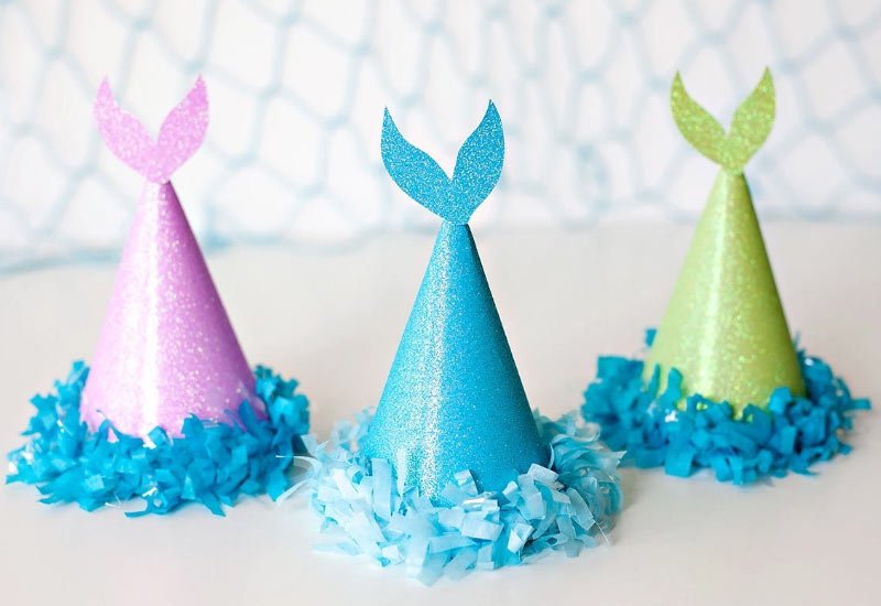 DIY mermaid tail party hats