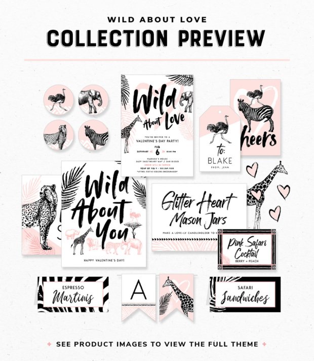 Wild About Love Valentine's Party Printables