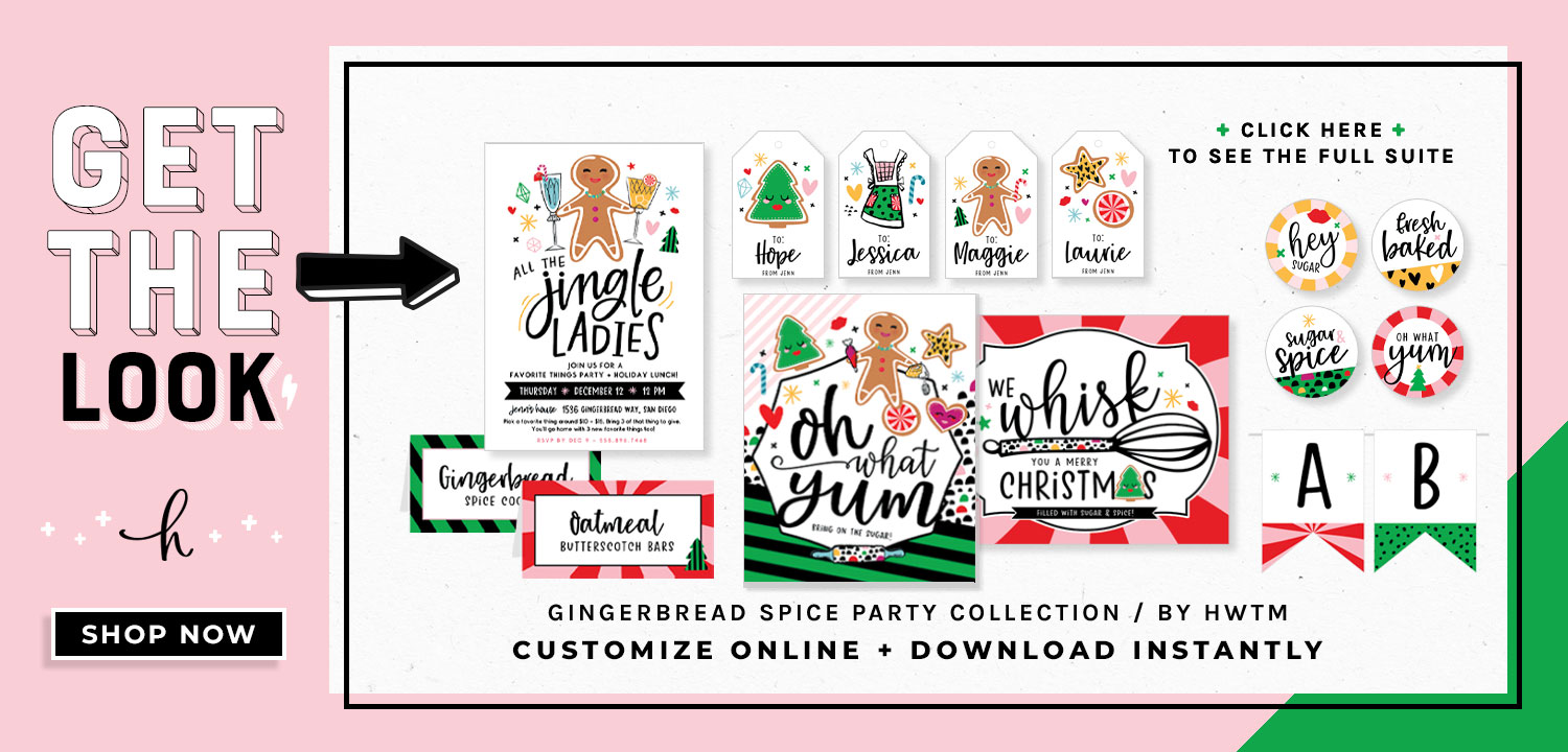 Gingerbread Spice Holiday Party Printables