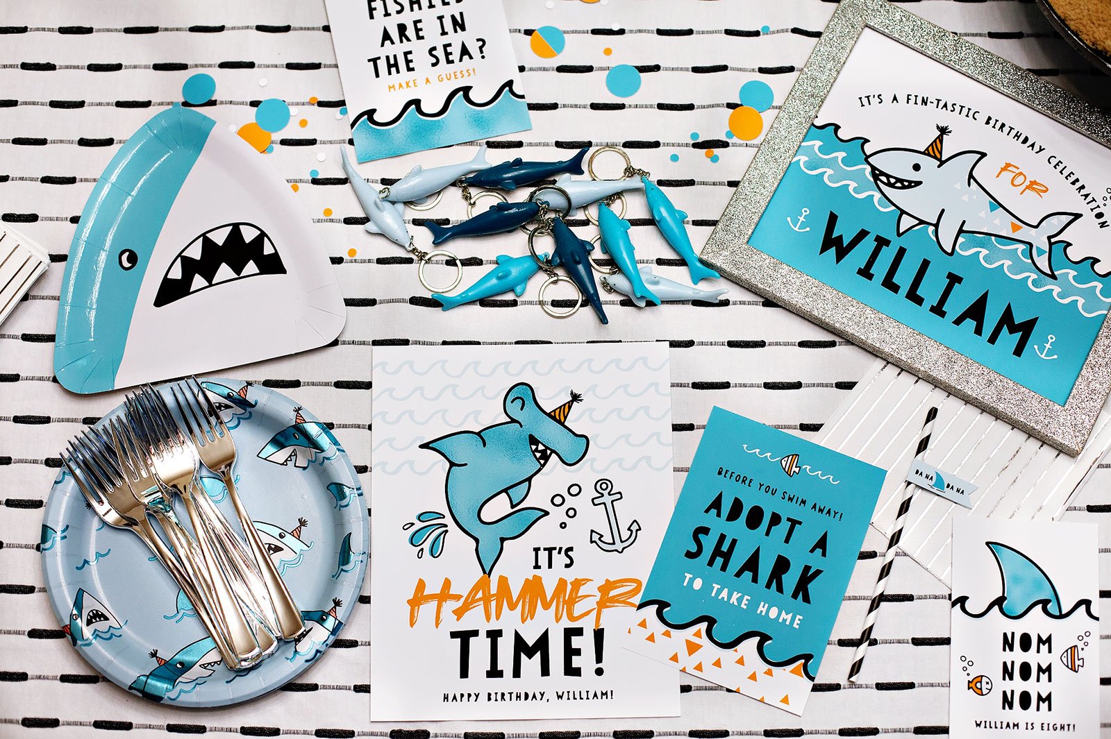 shark party printables
