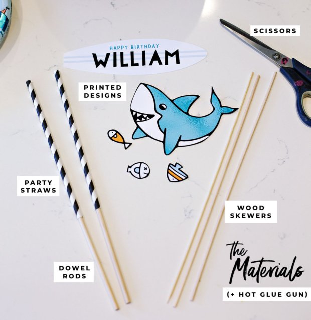 Shark Party Cake + Printable Topper // Hostess with the Mostess®