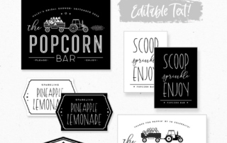 Farmhouse Popcorn bar Printables