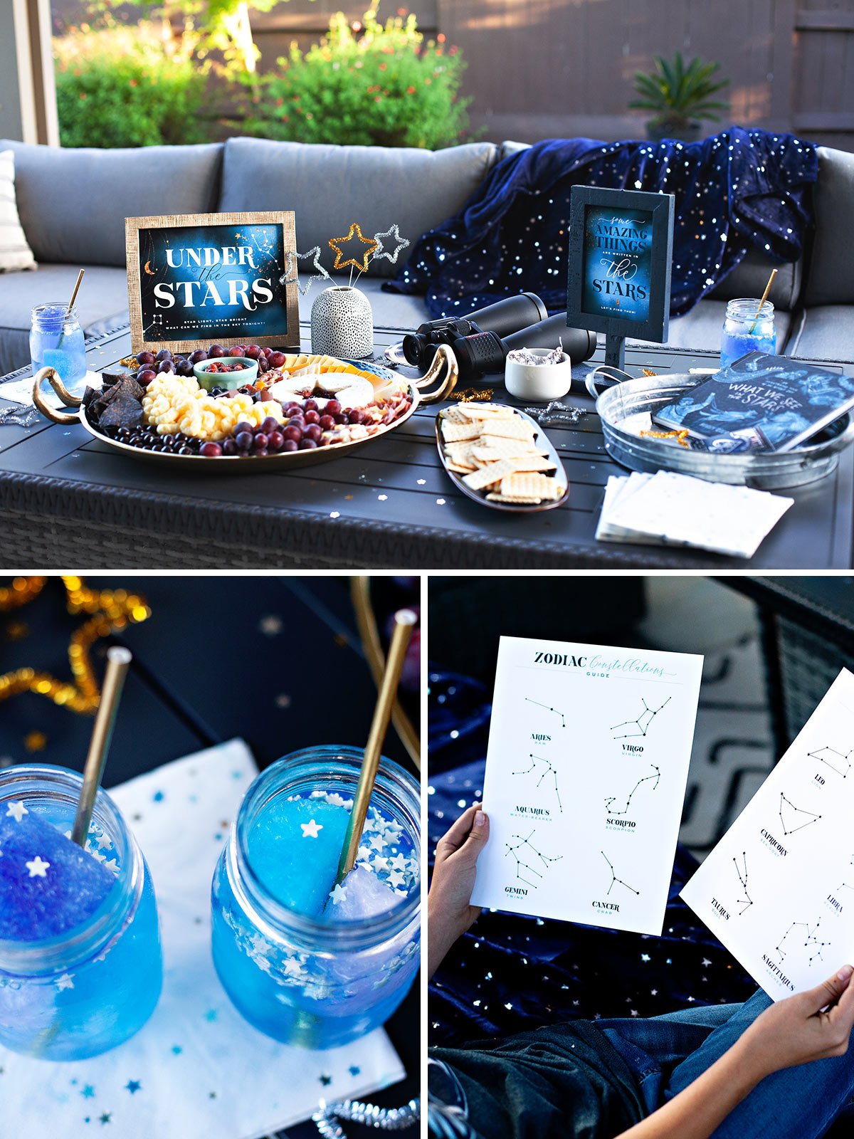 backyard stargazing party food and drinks