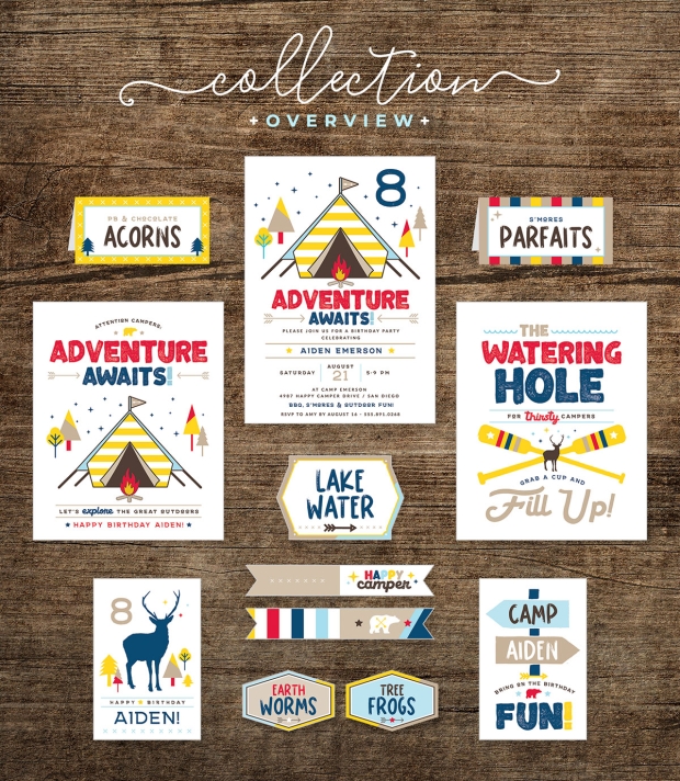 camping birthday party printables