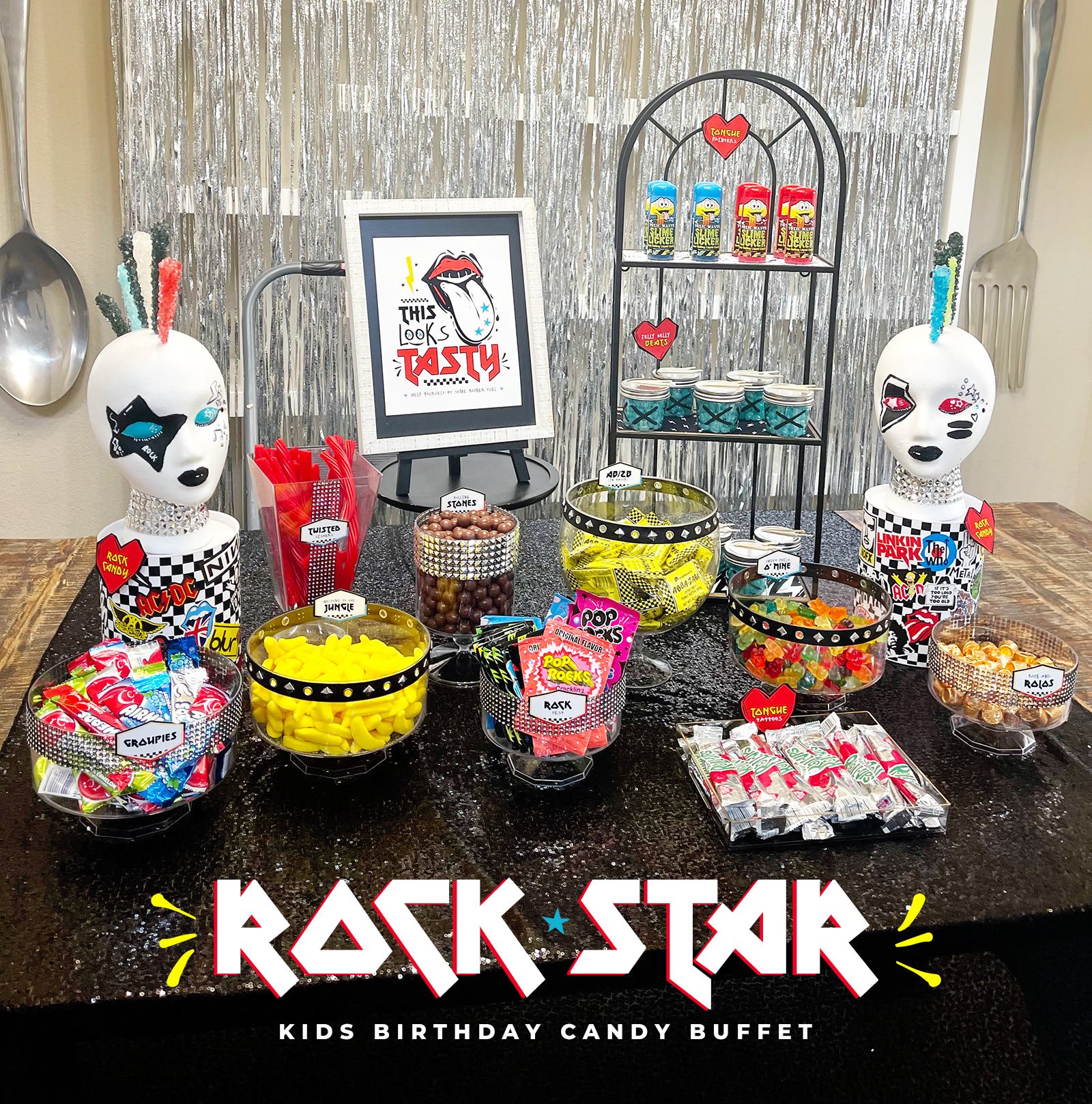 rock star birthday candy buffet