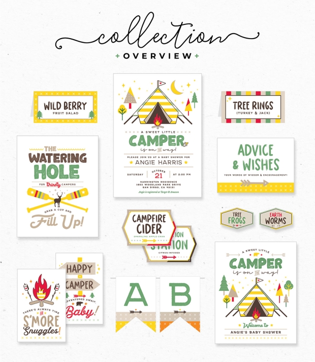 camping baby shower printables