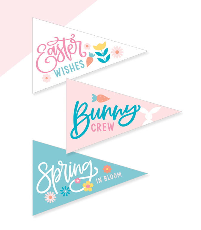 printable Easter pennant flags